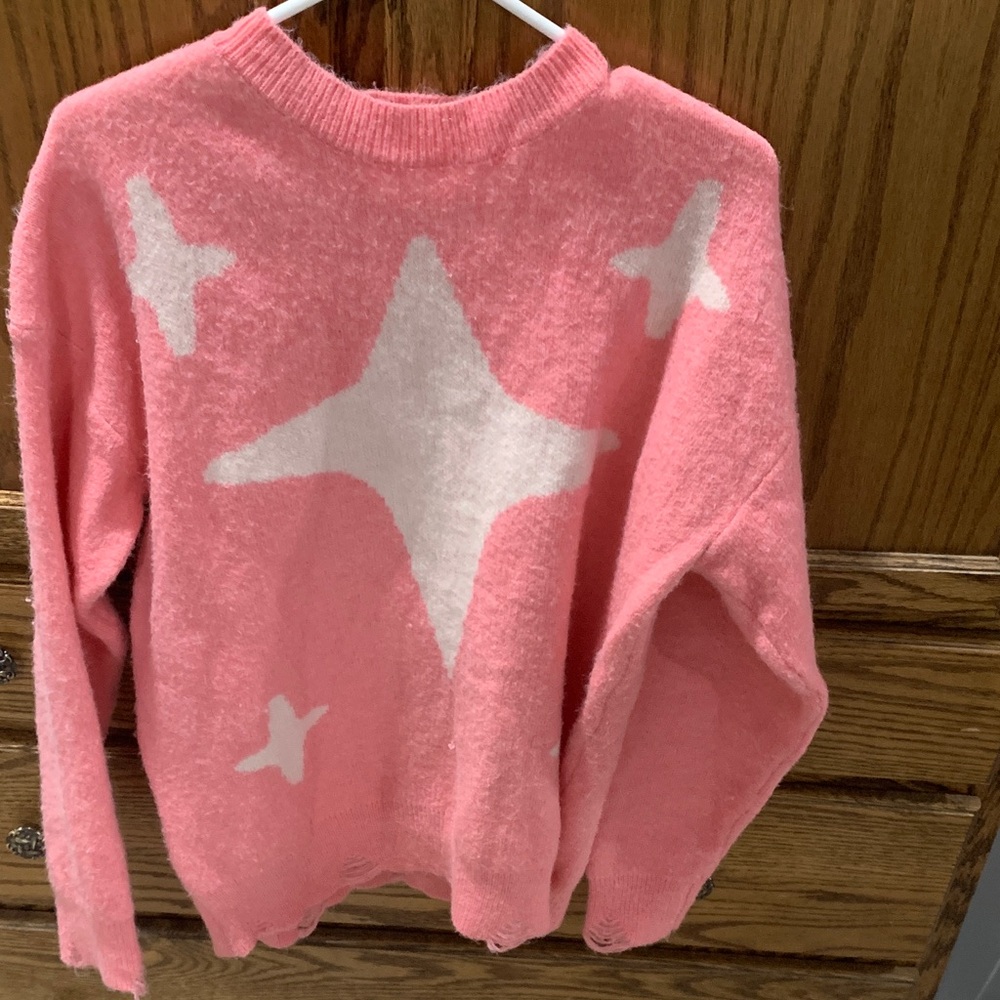 Pink Star Pattern Sweater
